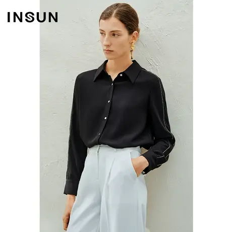INSUN恩裳线上专选春季仿醋酸裁剪抗皱衬衫商品大图