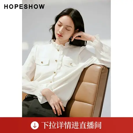 【直播专享】秋季泡泡袖直身圆领套头针织衫90123320106红袖商品大图