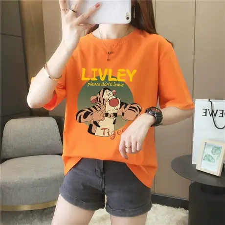 大码女夏装2024新款胖女人韩版短袖t恤女宽松胖妹妹洋气遮肚小衫图片