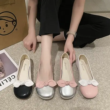 平底单鞋女2023新款夏季晚晚风温柔鞋配裙子玛丽珍鞋一脚蹬豆豆鞋商品大图