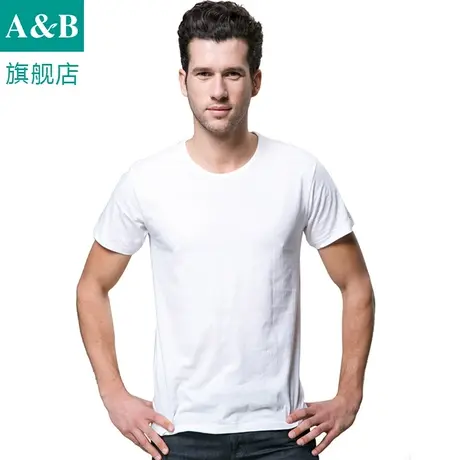 AB内衣T恤男夏季纯棉圆领男T恤基础短袖休闲宽松汗衫S708商品大图