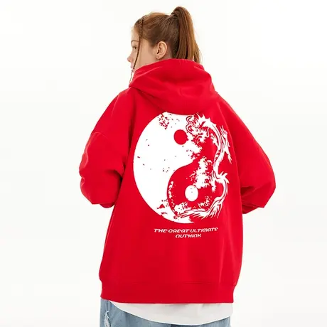 Nuthink国潮保暖重磅420g龙年加绒卫衣男潮宽松大码潮牌外套春季商品大图