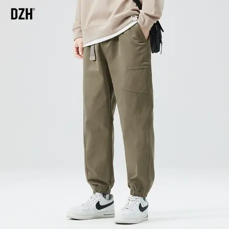 男士驼色裤子男款美式高街春秋休闲裤宽松2024新款束脚工装裤百搭商品大图