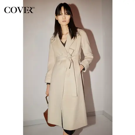 【昕怡粉丝专享】恩裳COVER冬季翻驳领100%羊毛毛呢大衣商品大图