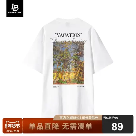 Lilbetter短袖T恤男美式街头衣服2024夏季新款五分袖男女同款半袖商品大图