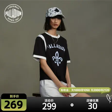 PALLADIUM帕拉丁上衣棉质撞色鸢尾花印花时尚女款短袖T恤198233图片