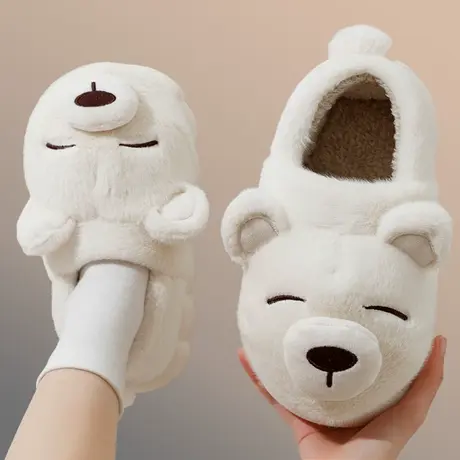 棉拖鞋女士冬季包跟2024新款室内家居可爱保暖毛毛加绒棉鞋男冬天图片