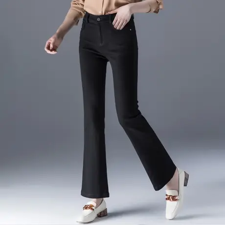 咖色微喇牛仔裤女2023年新款女裤夏季薄款显瘦裤子女夏喇叭裤长裤商品大图