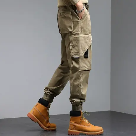 男休闲裤潮牌新品个性工装裤纯色小脚宽松休闲束脚裤子休闲裤男装商品大图