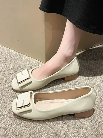 晚晚风温柔单鞋女2023新款夏季平底孕妇休闲防滑一脚蹬豆豆奶奶鞋商品大图