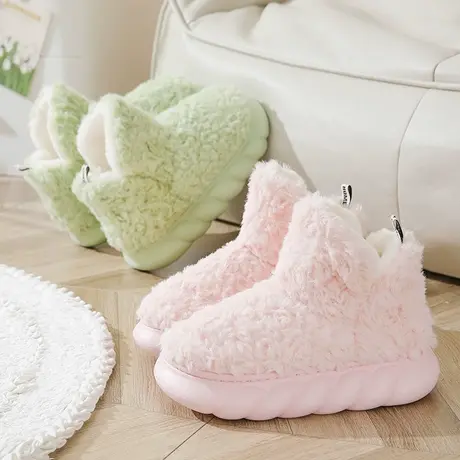 高帮棉拖鞋女包跟冬季室内保暖鞋家用加绒月子鞋可外穿居家居棉鞋商品大图