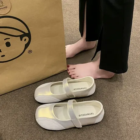 真皮平底一字带单鞋女夏玛丽真软底舒适孕妇鞋复古休闲小皮鞋百搭图片