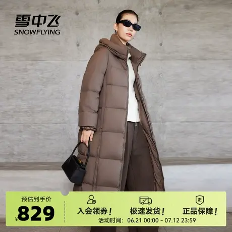雪中飞2025秋新款女士长连帽时尚休闲羽绒服百搭外套美拉德高充绒图片