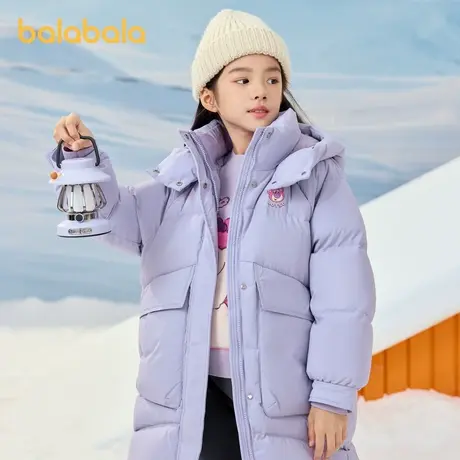 【迪士尼IP】巴拉巴拉童装儿童羽绒服女童冬长款保暖外套图片