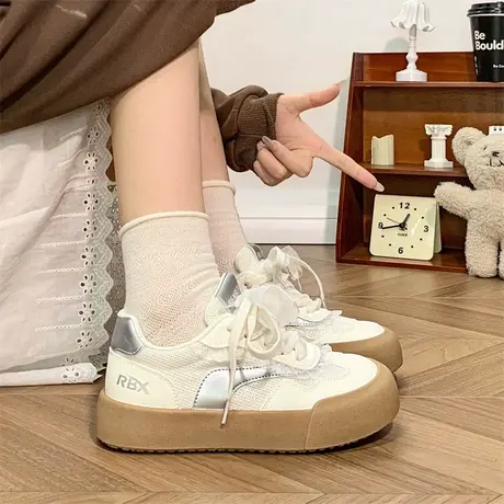 人本德训鞋女夏季新款网面透气小白鞋2025超火原创设计休闲板鞋女商品大图