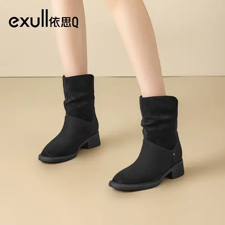 exull/依思Q2025秋冬新款时装靴勃肯短靴女堆堆靴磨砂靴马丁靴商品大图