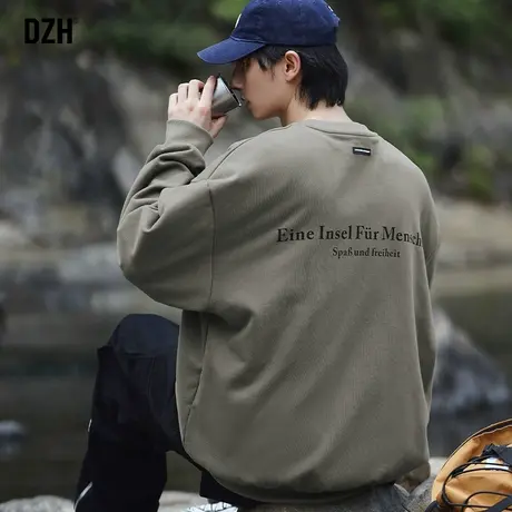 男生秋季重磅卫衣男圆领情侣装潮牌外套2023秋季新款衣服秋装上衣商品大图