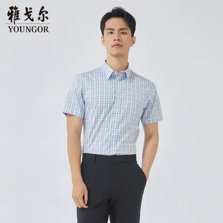 雅戈尔奥莱 商场同款男士短袖衬衫新款官方正品商务休闲短袖衬衫商品大图