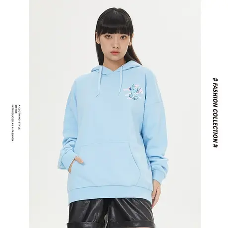 [商场同款]唐狮冬季卫衣女IP史迪奇背影连帽针织时尚个性特色商品大图