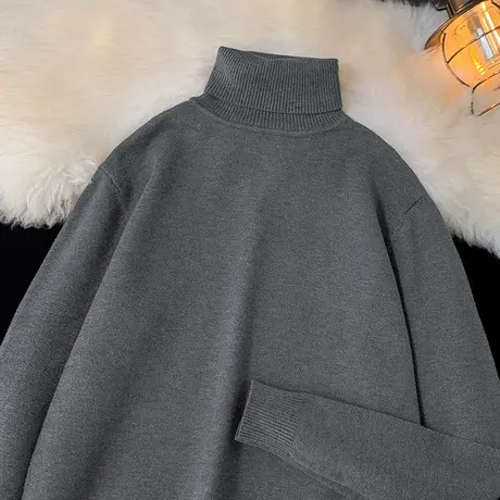 高领毛衣男2024新款秋冬季内搭打底衫针织衫线衣日系休闲纯色毛衫图片