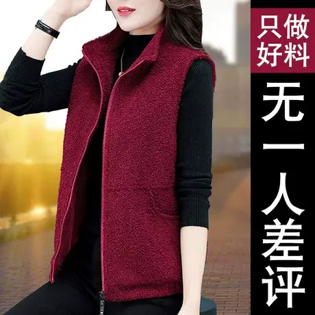 摇粒绒马甲女冬季马夹2021年新款潮女士春秋外穿2022春装大码女装商品大图