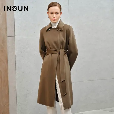 INSUN恩裳线上专选冬季美丽诺羊绒羊毛毛呢大衣商品大图