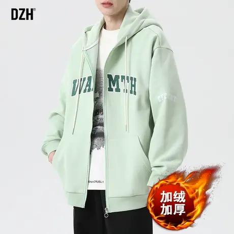 男生青少年卫衣男款冬加绒运动连帽开衫休闲情侣外套2023冬季新款商品大图