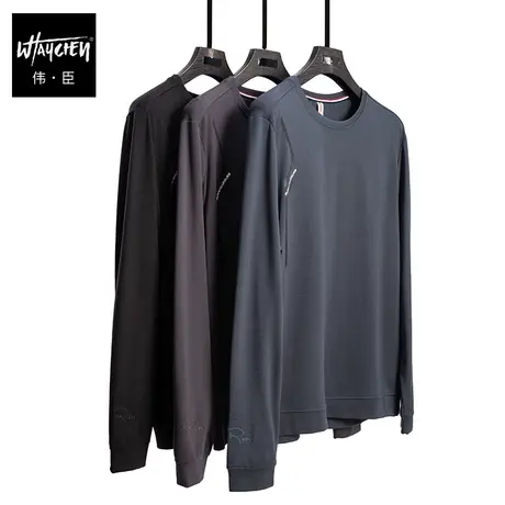 伟臣春季新品大码男士圆领卫衣胖子加肥加大宽松套头百搭运动上衣图片