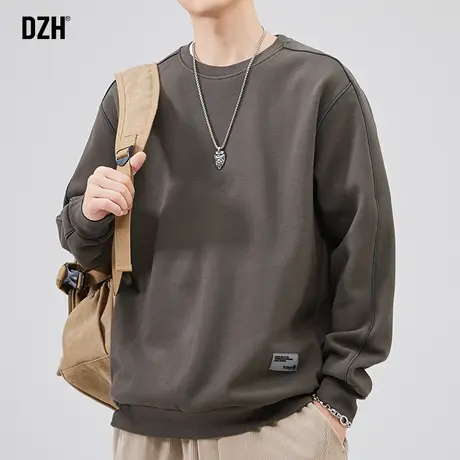 男士纯棉套头卫衣男秋季潮牌圆领长袖上衣宽松2025年新款打底衫潮图片