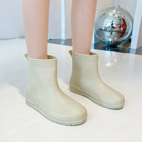 成人雨鞋女款时尚外穿雨靴胶鞋防滑中筒水鞋防水防滑厨房加厚加绒商品大图