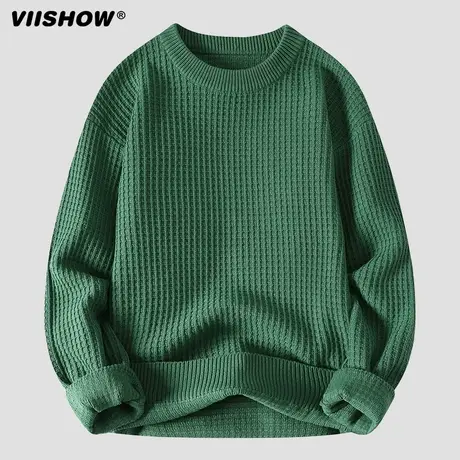 VIISHOW毛衣针织衫男秋冬小清新打底衫套头圆领日系休闲保暖毛衫商品大图