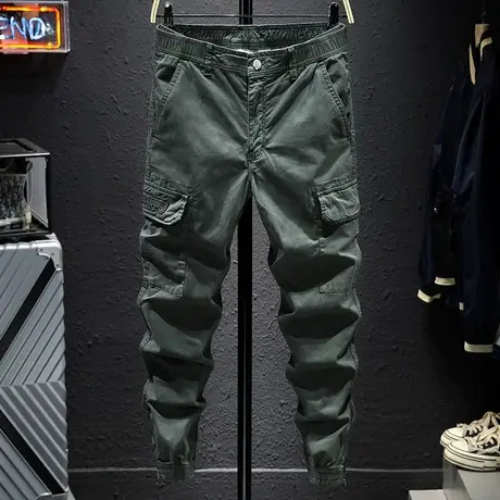 春秋休闲裤男宽松2021年新款工装裤男潮牌痞帅小脚男裤子韩版潮流商品大图