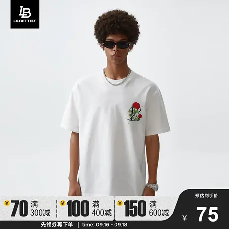 Lilbetter短袖男新款夏装港风复古半截袖刺绣t恤潮流衣服百搭体恤商品大图