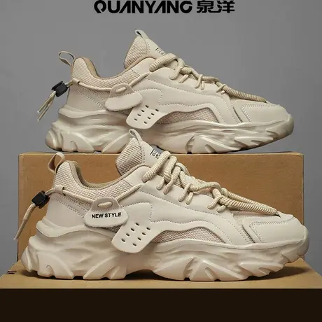 网红爆款男鞋2024春季新款潮牌高级感休闲运动鞋重工高级感老爹鞋图片