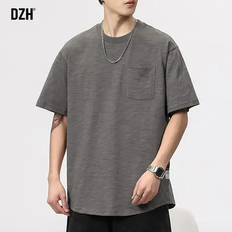 男士t恤短袖男夏季潮牌男装2023新款圆领打底上衣半袖男款体恤衫商品大图