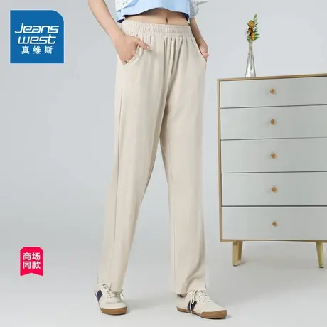 【商场同款】真维斯女装2025夏季新款潮流时尚百搭系绳休闲裤女商品大图