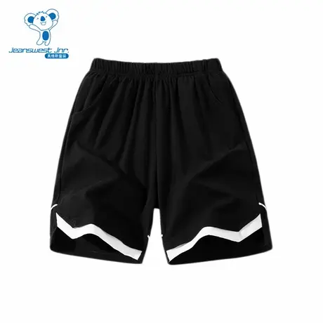 JU真维斯撞色针织裤子2025新款户外运动宽松休闲百搭潮流舒适短裤商品大图