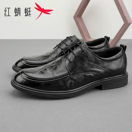 红蜻蜓男鞋2025夏季新款商务正装德比鞋真皮防滑耐磨上班宴会鞋男商品大图