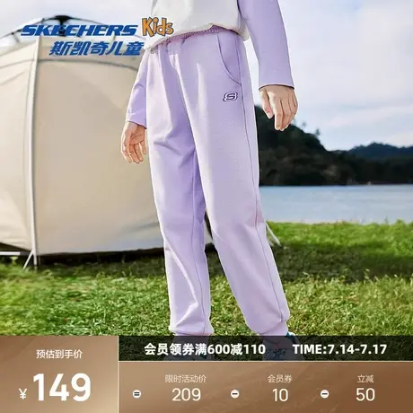 斯凯奇2025春季男女款加绒运动裤舒适针织长裤撞口袋设计经典百搭图片