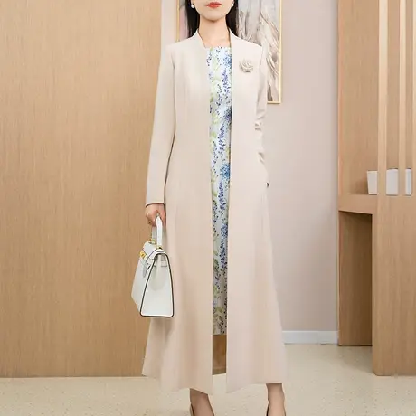 中长款风衣女过膝春秋2023年新款洋气气质英伦风长袖开衫外套女士图片