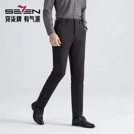 柒牌男装清仓休闲裤春夏商务通勤上班中腰合体直筒裤梭织长裤商品大图