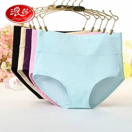 浪莎高腰内裤女中老年纯棉质面料三角妈妈产后收腹大码无痕短裤头商品大图
