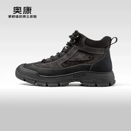 Aokang奥康秋冬季新款潮流休闲高帮鞋男系带防滑户外工装鞋商品大图