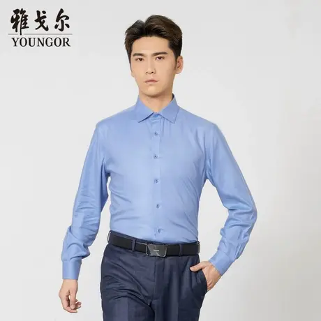 雅戈尔奥莱 商场同款男士长袖衬衫秋冬新款商务休闲免烫衬衫商品大图