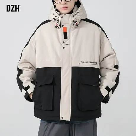 男士连帽棉服男美式连帽工装棉衣男款2023新款高级感棉袄外套夹克商品大图