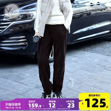 yoe雪尼尔加绒束脚休闲裤女棕色长裤小个子秋冬宽松运动裤卫裤商品大图