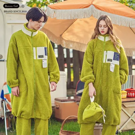 Bananagirl睡袍冬款情侣浴袍家居服睡衣女珊瑚绒睡袍长款大码睡衣商品大图