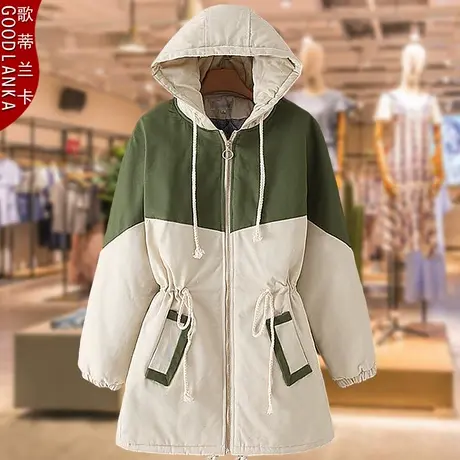 加肥加大码女装中年妈妈加厚棉袄冬装新款时尚洋气棉衣中长款棉服商品大图