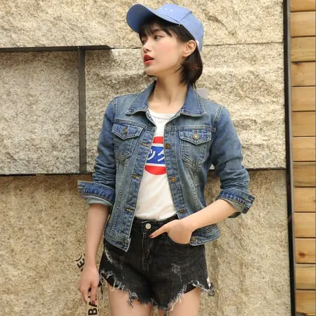 牛仔外套女春秋短款韩版修身显瘦学生长袖新款大码牛仔服上衣图片