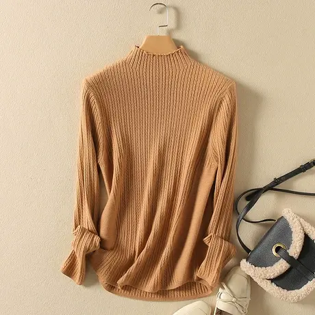 半高领毛衣套头打底衫女春装2024年新款内搭爆款百搭洋气针织衫女商品大图